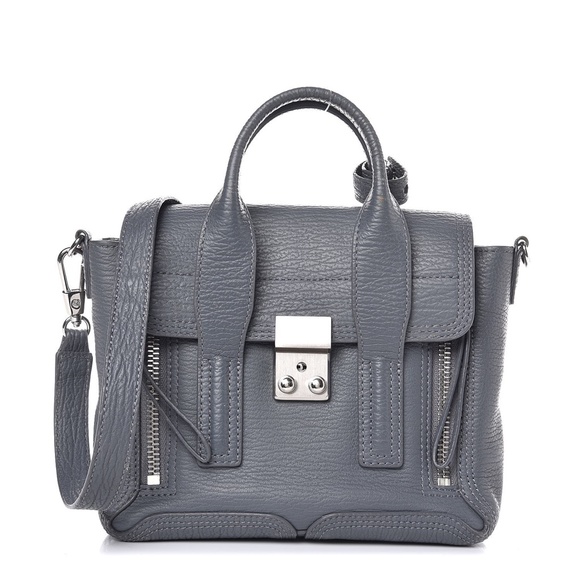 3.1 PHILLIP LIM Textured Calfskin Mini Pashli Satchel Storm - Picture 1 of 7